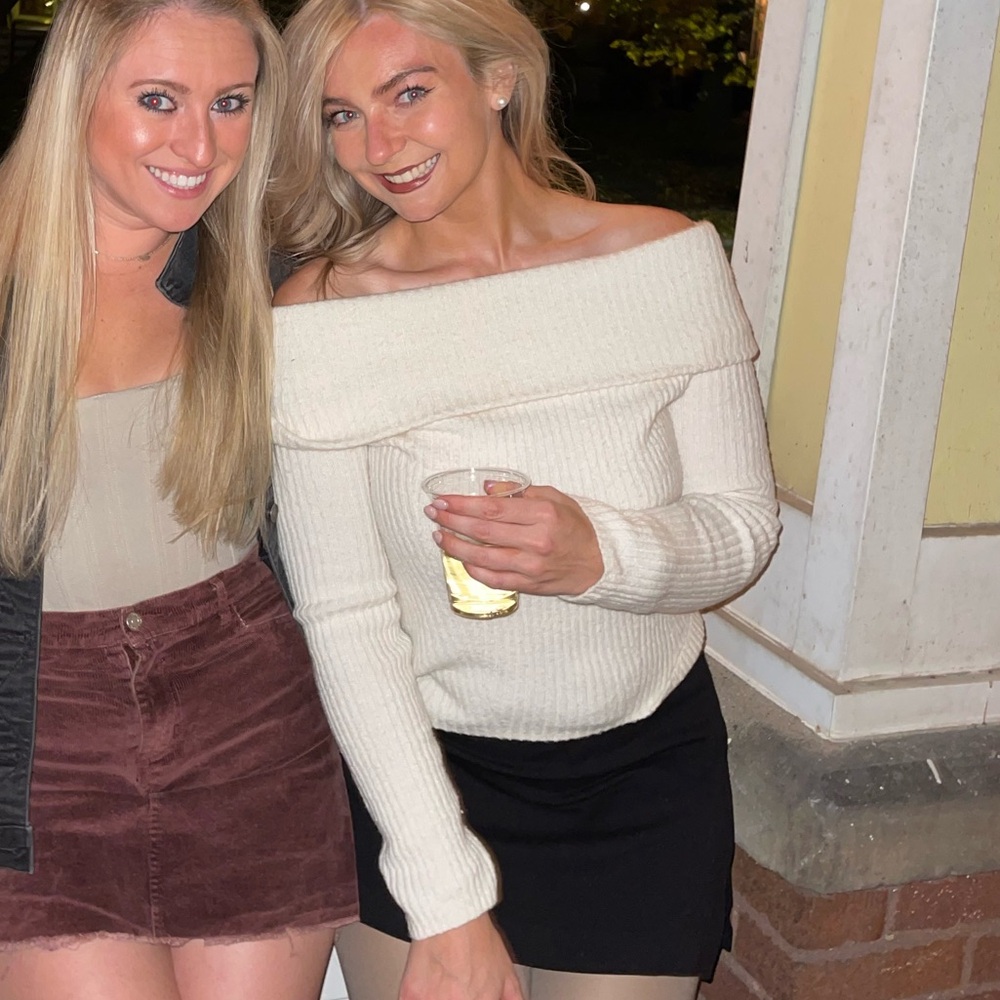H&M Cream Off the Shoulder Sweater